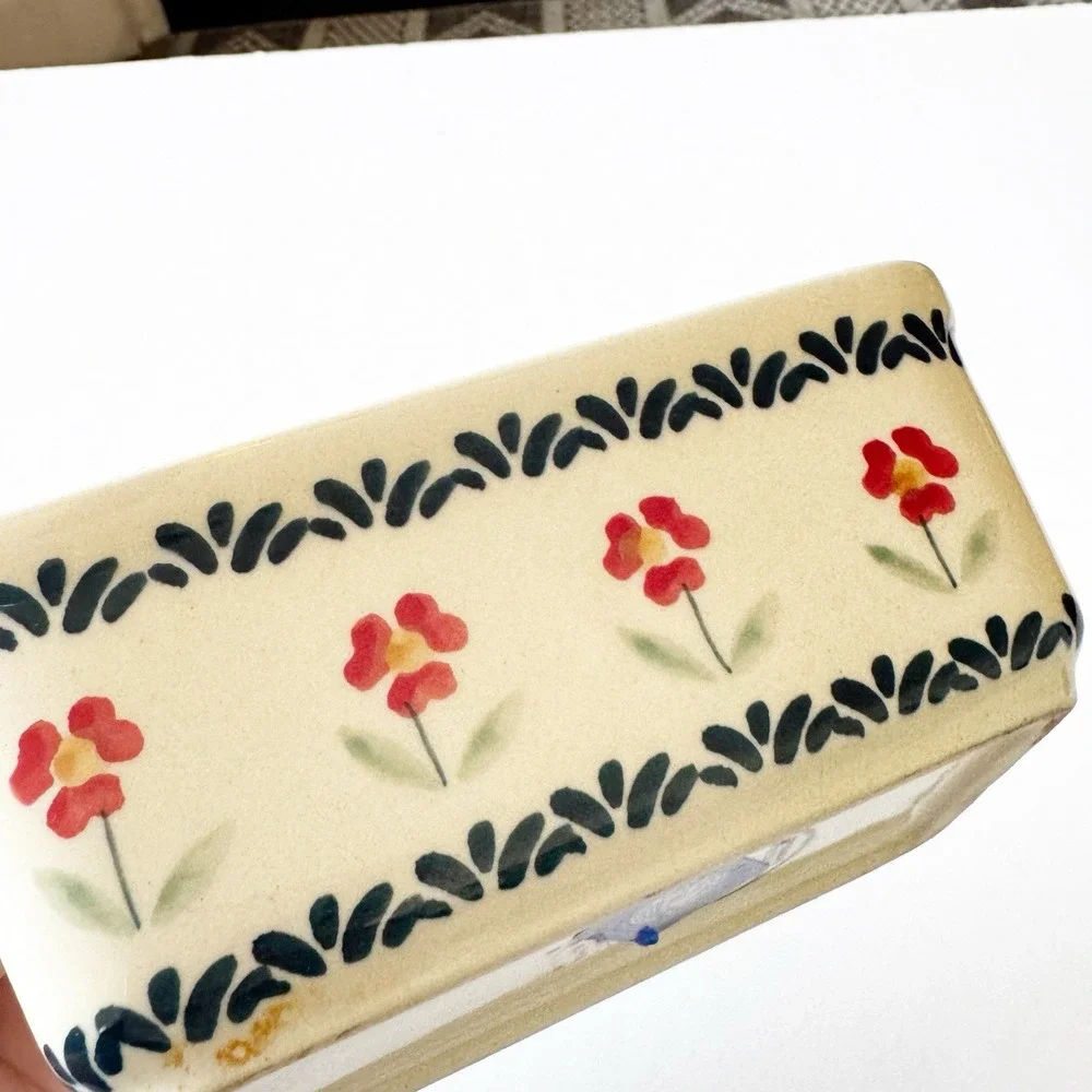 Polish Pottery Boleslawiec Hand Made Rectangle Ramekin 5.5